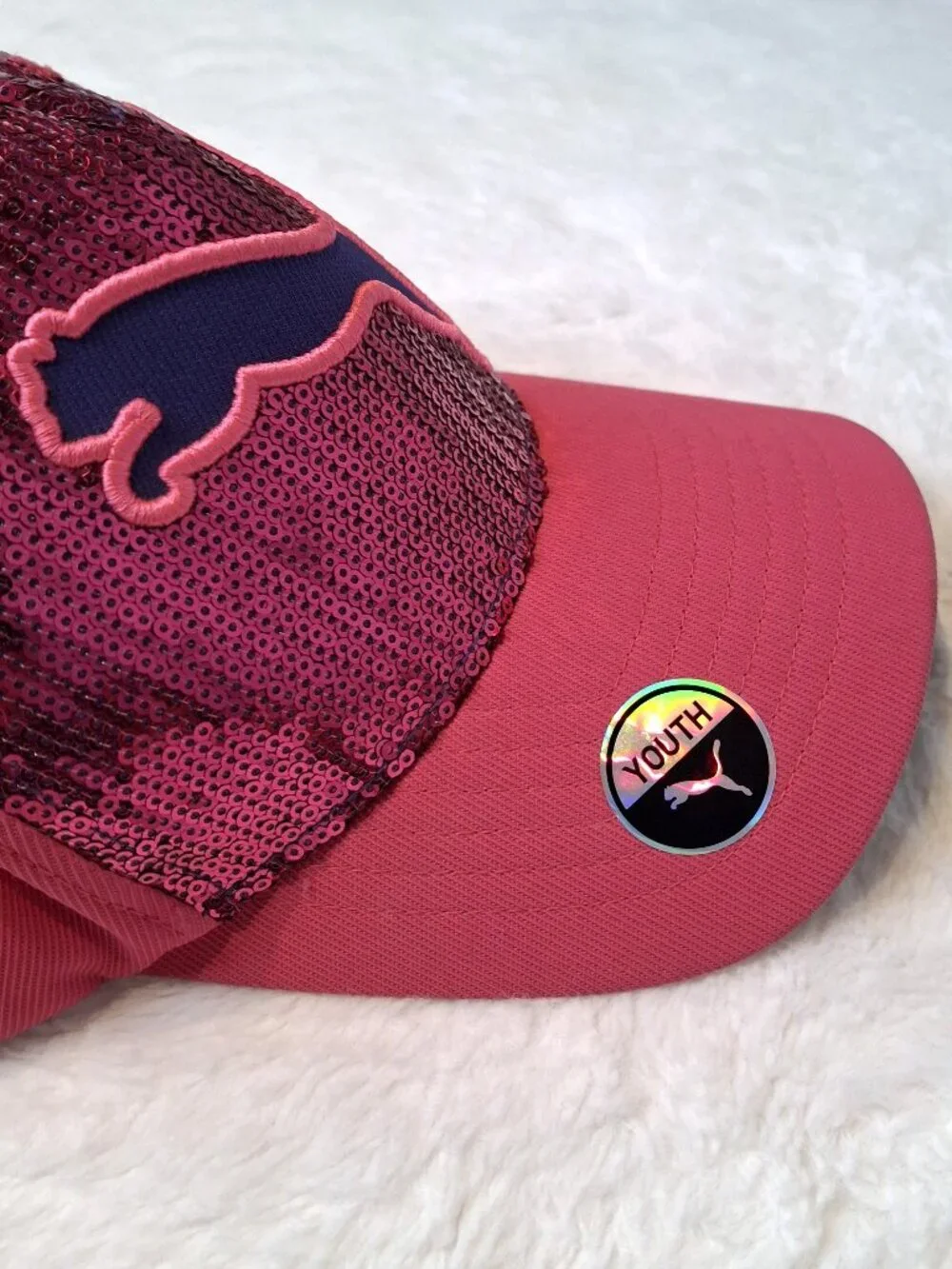 Puma Youth Girls Baseball Cap Sz O/S Sequins Sporty Athleisure Preppy NWT